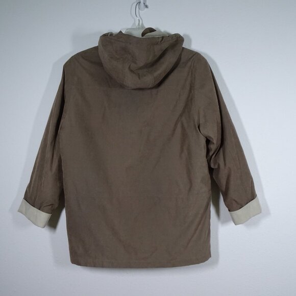 Braetan Jacket Coat Lined Full Zip & Button Remove Hood & Lining Brown Size L - Picture 6 of 9